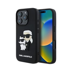 Estuche - Karl Lagerfeld hc 3d rubber kc nft black iphone 16 pro max