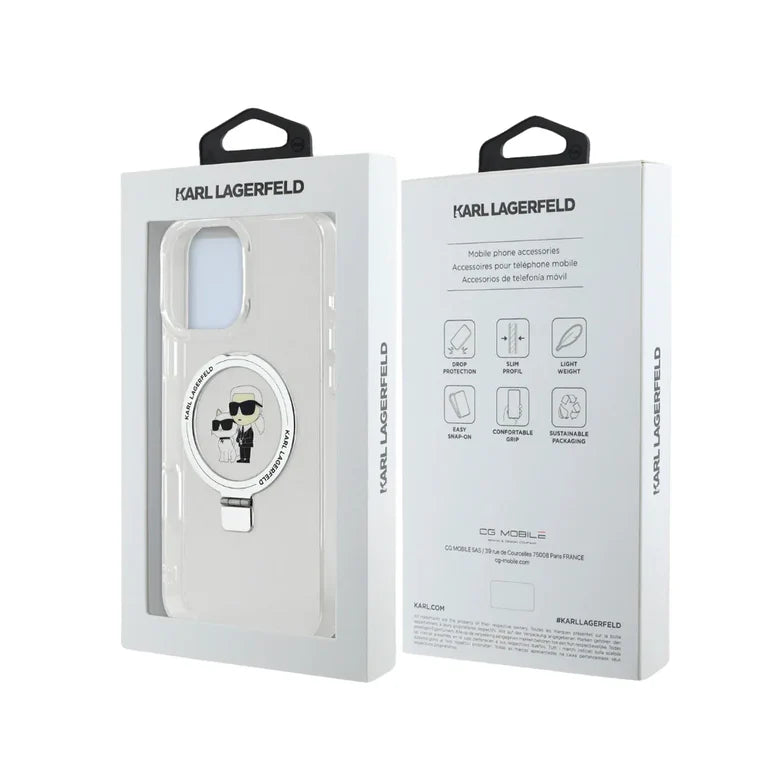 Estuche - Karl Lagerfeld hc magsafe ringstand kc white iphone 16 pro max