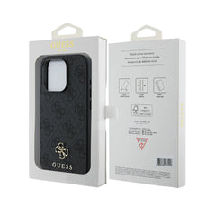 Estuche - Guess hc magsafe pu 4g small 4g and classic black iphone 16 pro