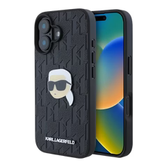 Estuche - Karl Lagerfeld skin iphone 16 karl hc pu monogram k. head pin color negro