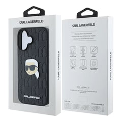 Estuche - Karl Lagerfeld skin iphone 16 karl hc pu monogram k. head pin color negro