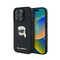 Estuche - Karl Lagerfeld hc pu monogram k. head pin black iphone 16 pro max