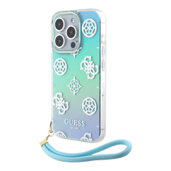Estuche - Guess hard case iphone 15 pro - pc/tpu turquoise pc tpu iridescent hard case glitter pattern peony cordstrap color aqua