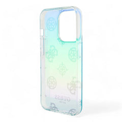 Estuche - Guess hard case iphone 15 pro - pc/tpu turquoise pc tpu iridescent hard case glitter pattern peony cordstrap color aqua