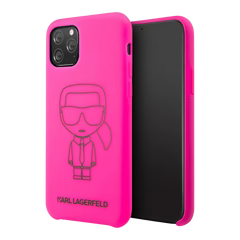 Estuche - Karl Lagerfeld silicone ikonik black outline pink iphone 11 color rosado