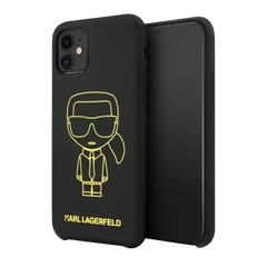 Estuche - Karl Lagerfeld Silicone Yellow Outline Black Iphone 11 Color Negro