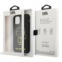 Estuche - Karl Lagerfeld Silicone Yellow Outline Black Iphone 11 Color Negro
