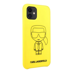 Estuche - Karl Lagerfeld Silicone Ikonik Black Outline Yellow Iphone 11 Color Amarillo