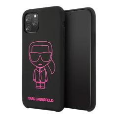 Estuche - Karl Lagerfeld silicone ikonik pink outline black iphone 11 color negro