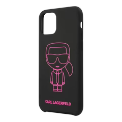 Estuche - Karl Lagerfeld silicone ikonik pink outline black iphone 11 color negro